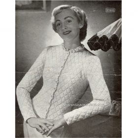 Vintage lady’s bed-jacket knitting pattern downloadable PDF
