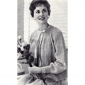 Vintage bed-jacket knitting pattern downloadable PDF