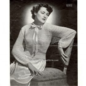Vintage lady’s bed jacket knitting pattern downloadable PDF