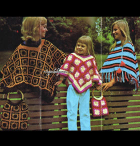 Vintage Ponchos crochet pattern downloadable PDF