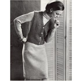 Dress, vest knitting pattern downloadable PDF vintage