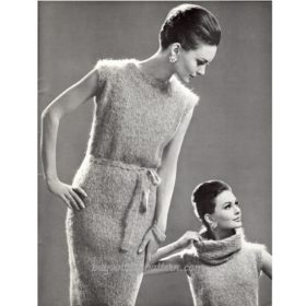 Vintage dress knitting pattern downloadable PDF
